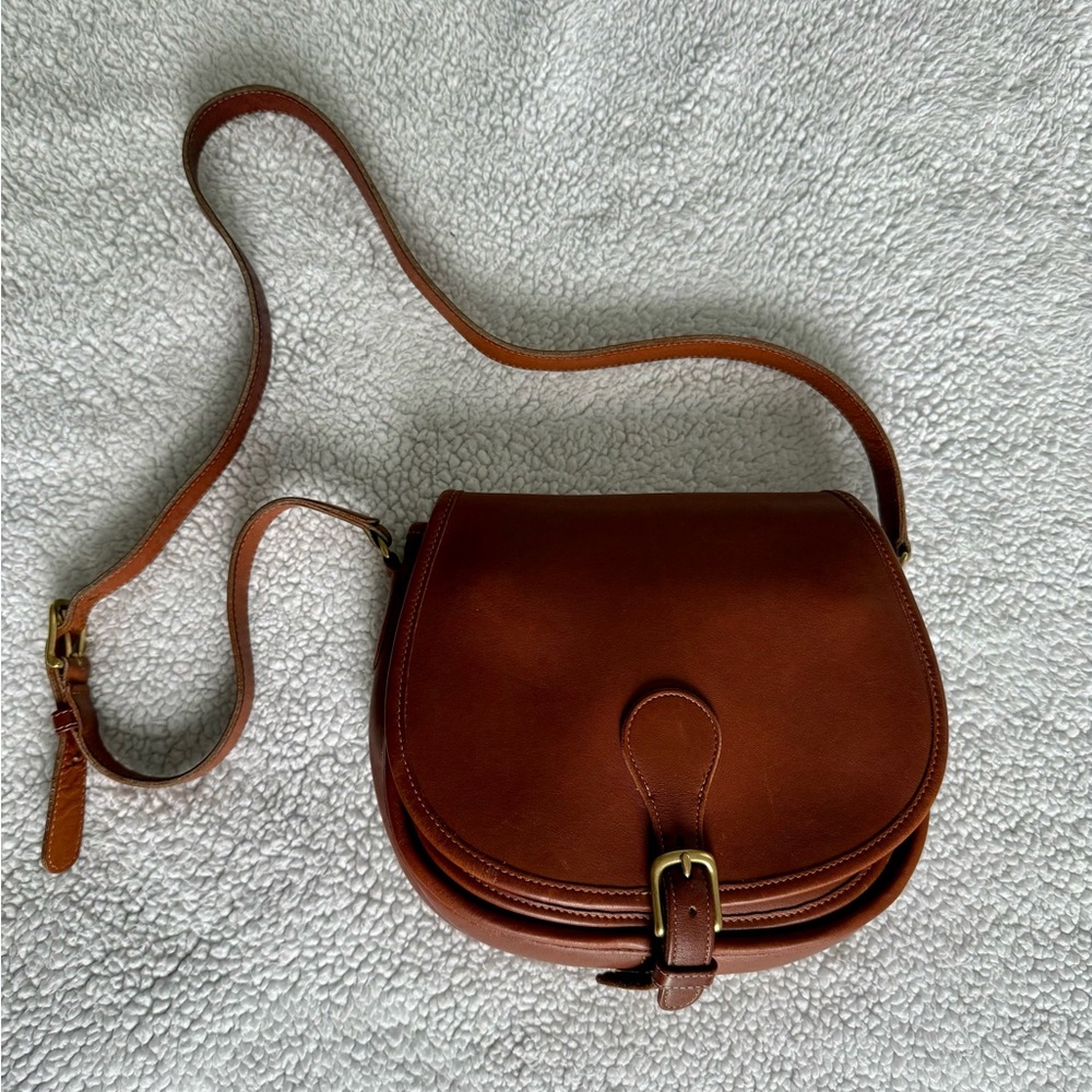 Vintage COACH Saddle Bag in British Tan - Style #9851, Made in USA, Pre-1994